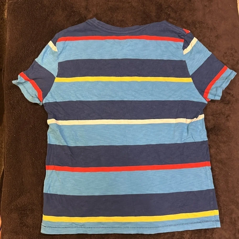GAP Youth Blue Striped Short Sleeve Crewneck Cotton T-Shirt Size‎ Large